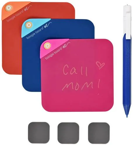 Boogie Board VersaNotes Starter Pack – Digitale Notiz-Blätter 10x10cm in Blau, Rot, Orange