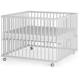 Sämann Laufstall Baby 100x100 cm | TÜV geprüft & höhenverstellbar