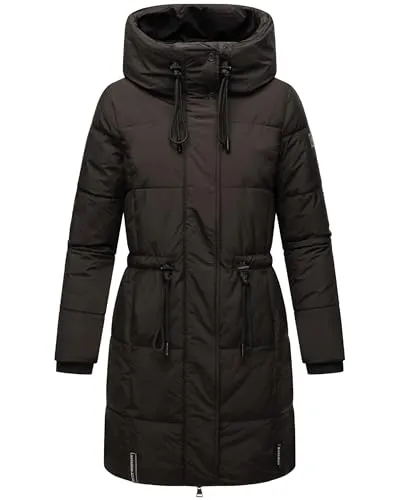 Navahoo Damen Wintermantel Zuckertatze XIV Black Gr. S - Funktionsjacke mit warmem, wasserabweisendem Obermaterial und stylischen Kordel-Details. Ideal für kalte Tage, taillierter Schnitt für eine schmeichelhafte Passform und praktische Taschen für warme Hände.