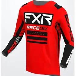 FXR Off-Road RaceDiv Motocross Jersey - Schwarz-Rot, Größe S für Männer - Motocross-Jersey aus leichtem Polyester-Elasthan mit schlanker Passform, ideal für maximale Bewegungsfreiheit und Komfort während des Rennens.