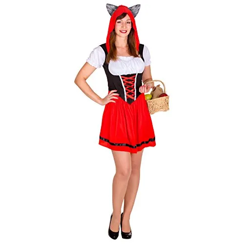 dressforfun Sexy Wolfkäppchen Rotkäppchen Kostüm mit flauschigen Wolfsohren (M | Nr. 300021)