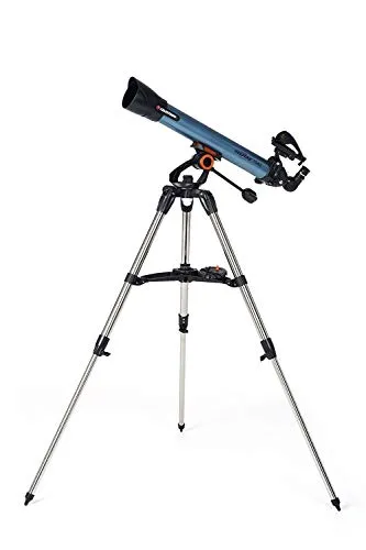 Celestron Inspire Teleskop, AZ-Refraktor – Blau - Teleskop mit einfacher Einrichtung, ideal für Einsteiger. Integrierter Smartphone-Adapter für Astrofotografie und asymmetrisches Design für Stabilität bei Tag und Nacht.