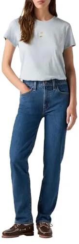 Levi's 724 High Rise Straight Mosey Mid Stone Jeans - Vielseitige High Rise Passform mit modernem, geradem Bein. Hergestellt aus Vintage-Stretch für besten Tragekomfort und mit recyceltem Wasser produziert, um die Umwelt zu schonen.
