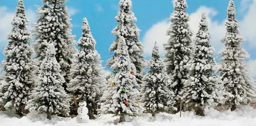 Busch 6465 Wintermärchen 10 weiße Wintertannen