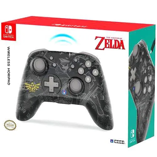 HORI Wireless HORIPAD (The Legend of Zelda™ Edition) - Kabelloser Controller für Nintendo Switch - Kabelloser Bluetooth-Controller mit 10 Metern Reichweite und 15 Stunden Spielspaß pro Ladung, ergonomisches Design und offizielle Nintendo-Lizenz.