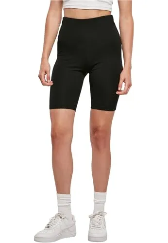 Urban Classics Damen Radlerhose Ladies Organic Stretch Jersey Cycle Shorts, Farbe Black, Größe XS