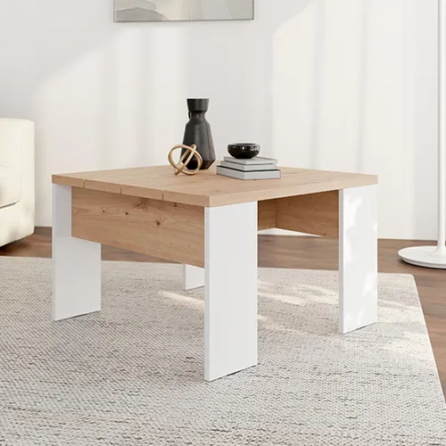 Magre Couchtisch 67x67x43 cm in Braun Eiche Ast