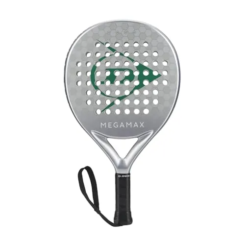 Dunlop PADELSCHLÄGER MEGAMAX Silver– Rundform, Graphit-Rahmen, Medium-Balance, Pro-Eva-Kern – Für Anfänger