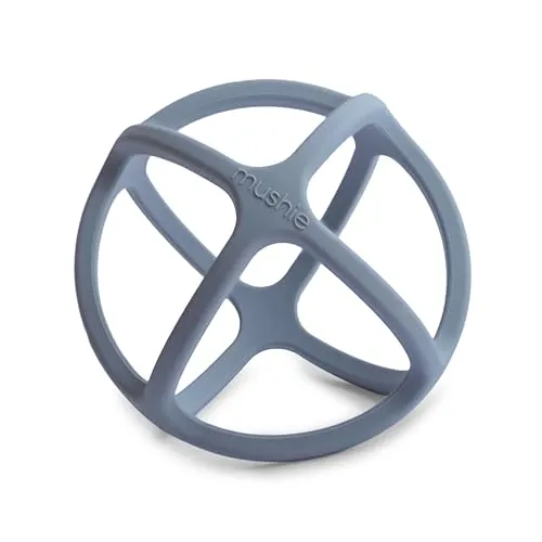 Mushie Beißring für Babys aus BPA-frei Silikon | Fördert Sehsinn & Motorik Baby | Zahnen Nursing Zubehör | Sichere & Hochwertige für Kleinkinder Kinder Jungs & Mädchen | Ball Design (Tradewinds)