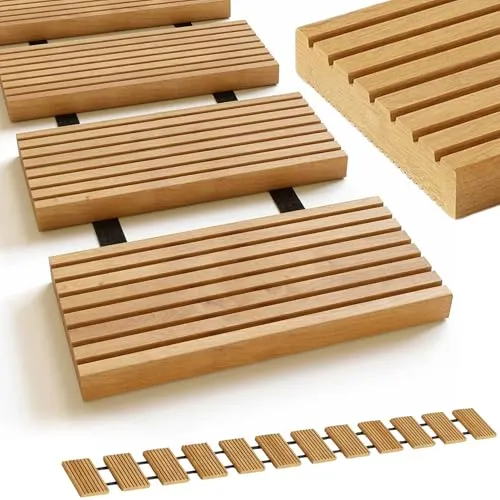 holz4home® Rollweg aus Lärche 35 cm - Witterungsbeständiger Gartenweg zum Ausrollen - Terrassen & Zäune: Der flexible Rollweg aus hochwertigem Lärchenholz bietet eine rutschfeste Oberfläche, ist schnell ausgerollt und lässt sich platzsparend verstauen.