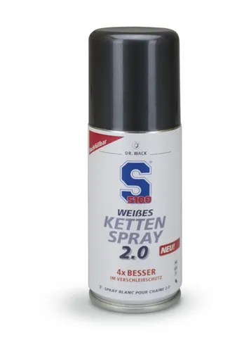 DR. WACK Weißes Kettenspray Motorrad 100 ml - Hochwertiger Kettenschmierstoff - Schmiermittel für alle Kettenarten, bietet 4x besseren Verschleiß- & Korrosionsschutz und reduziert Reibungen für eine längere Lebensdauer Ihres Kettensatzes.