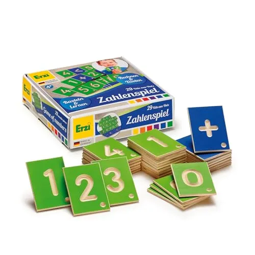 Zahlen aus Holz Rechnen Lernspiel - Lernspiel für Kinder (5-7 Jahre), fördert spielerisch das Rechnen mit handgefertigten Holz-Zahlen aus Deutschland.