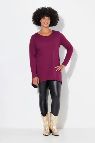 Angel of Style Damen Plus Size Longshirt, Bequeme Passform, Langarm Purpur 52 - Bequemes Longshirt aus weichem Baumwolljersey mit Rundhalsausschnitt und langem Arm. Ideal für einen lässigen Look und angenehmen Tragekomfort.