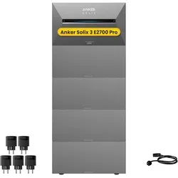 Anker SOLIX Solarbank 3 E2700 Pro - Leistungsstarker Batteriespeicher - Powerstations mit 2,7 kWh Kapazität, 3600 W Eingangsleistung und KI-Steuerung. Modular erweiterbar auf 16 kWh für maximale Flexibilität und Effizienz.