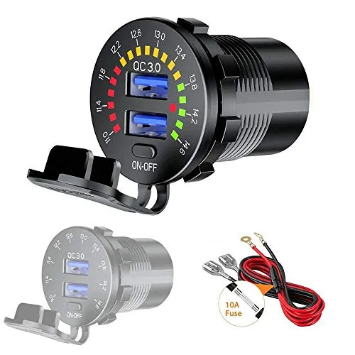 Thlevel Auto QC3.0 USB Ladegerät KFZ Dual 36W
