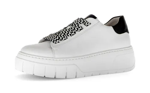 Gabor Plateausneaker, Freizeitschuh, Halbschuh, Schnürer mit Kontrastbesatz an der Ferse