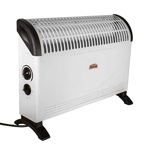 Mauk Elektroheizung 3 Stufen Konvektor - Effiziente Heizlösung mit 3 Heizstufen (750/1250/2000 W) und einstellbarem Thermostat, ideal für kleine Räume unter 10 m².