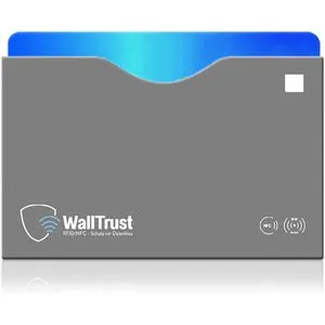 WallTrust Kreditkartenhülle grau, oben offen, RFID- und NFC Schutz, 88x58 mm, aus Papier, 10 Stück