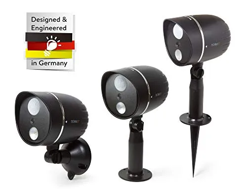 Technaxx TX-106 Outdoor HD Kamera mit LED Lampe - Überwachungskamera mit HD-Video und PIR-Bewegungserkennung bis 7m, batteriebetrieben und wasserdicht (IP65) für optimale Sicherheit im Außenbereich.