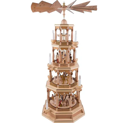 Richard Glaesser Weihnachtspyramide Heilige Familie 4-stöckig