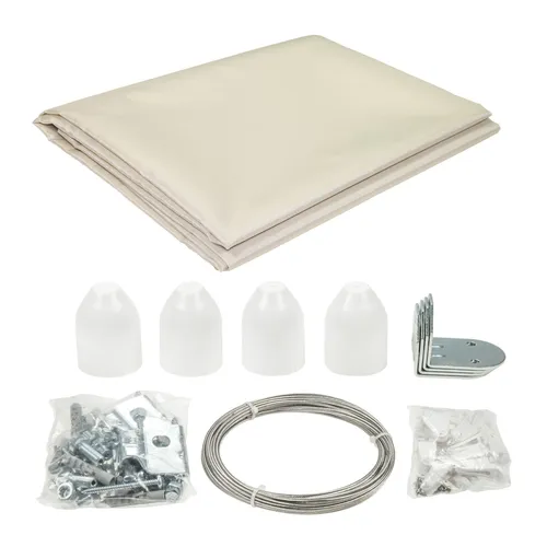 sunprotect 12547 Seilspann-Markise Komplett-Set, 3,3 x 1,4 m, Sonnenschutz für P