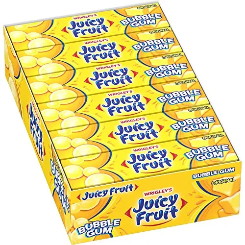 Juicy Fruit Bubble Gum, Original, 1.41 Ounce (Pack of 18) in gelb von Wrigley's