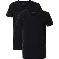 Petrol Industries - 2-er Pack Basic-T-Shirt V-Ausschnitt Männer - Schwarz
