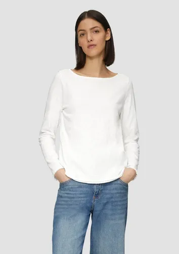 s.Oliver Longsleeve mit Flammgarnstruktur - Stylisches Longsleeve im Regular Fit aus weichem Baumwoll-Jersey. Der U-Boot-Ausschnitt und die Flammgarnstruktur setzen modische Akzente. Ideal für lässige Looks in jeder Jahreszeit! Ein Must-Have für Ihre Garderobe!  