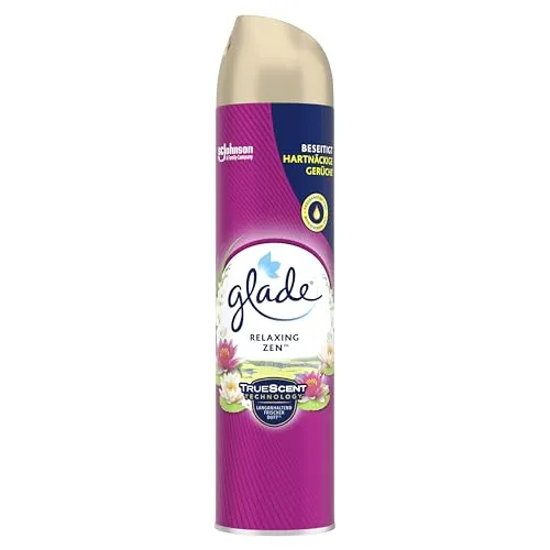 Glade Duftspray Relaxing Zen 300 ml - Spray Lufterfrischer, beseitigt unangenehme Gerüche und sorgt für langanhaltende Frische in Sekunden mit einem hochwertigen Duft.
