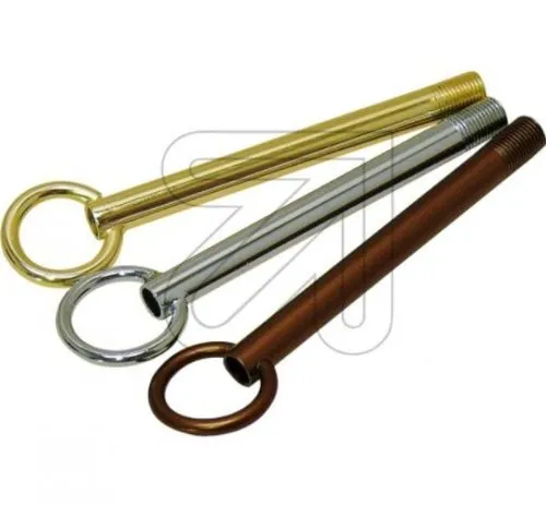 Globe Warehouse Aufhängerohr m. Ring 30x125 M10x1 Aufhängung Lampe Messing