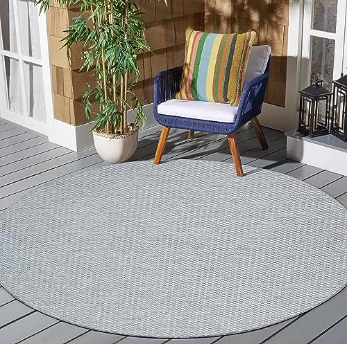 SANAT Melissa Wetterfester Outdoor Teppich - Rund 200x200 cm - Teppich für Innen und Außen, wasserabweisend und leicht zu reinigen. Ideal für Balkon, Terrasse oder Wohnzimmer – robust und kinderfreundlich.