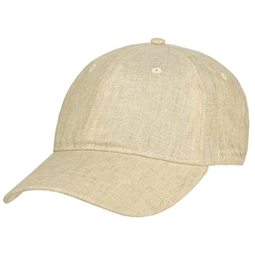 Stetson Sydell Leinen Baseballcap Damen Herren Basecap gefüttert UV-Schutz 40 Frühling Sommer beige-meliert M (56-57 cm)