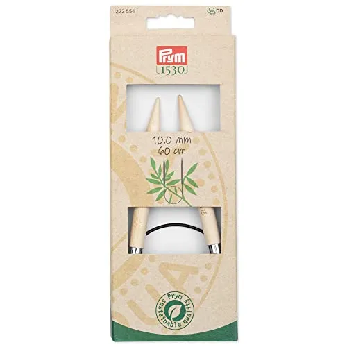 Prym 222554 Rundstricknadel Prym 1530, Bambus, 60cm, 10,0mm, Holzfarben