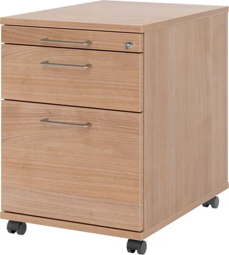 Hammerbacher Rollcontainer 58cm mit Schublade - Büroschrank Rollcontainer AC20 BS, 58 cm tief; mit Zentralverriegelung, Hängekorb für Registermappen und 25 kg belastbarer ORGA-Schublade für optimale Organisation im Büro.