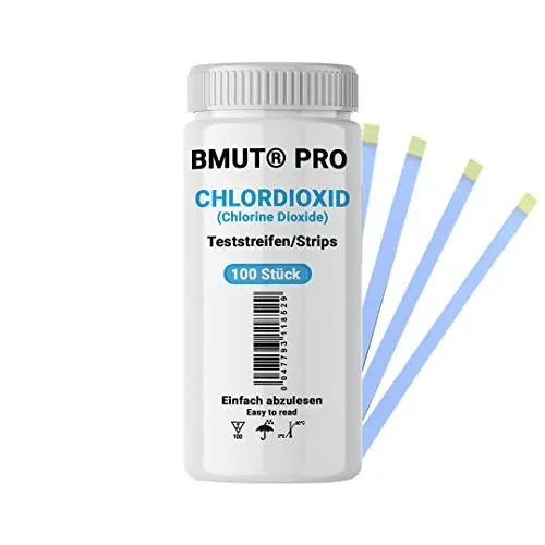 100x Chlordioxid Teststreifen (0-2000 ppm) Lösung (CDL/CDS) Schnelltest Wasser (Chlorine Dioxide)