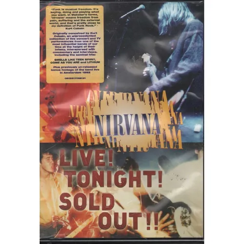 Nirvana DVD Live Tonight Sold Out - 1709812 Sealed - DVD-Video im Rock-Genre, bietet ein unvergessliches Live-Erlebnis der legendären Band Nirvana, ideal für Fans und Sammler.