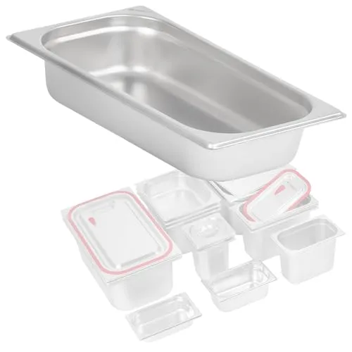 Mahlzeit GN Behälter 1/3 | Höhe 65 mm | Verschiedene Größen verfügbar | Edelstahl Gastronomiebehälter | Gastronorm Behälter, Gastronormbehälter, Wärmebehälter für Chafing Dishes