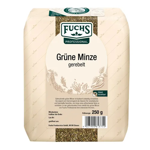 Fuchs Professional grüne Minze gerebelt aromatisch Packung 250g