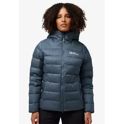 Jack Wolfskin NEBELHORN DOWN HOODY W Daunenjacke blau M (38/40) - Funktionsjacke für Damen, wasserabweisend und winddicht, ideal für Outdoor-Aktivitäten bei kühlen Temperaturen.