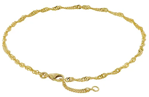 trendor Fußkettchen 333 Gold Singapur-Muster - Modisches Fußkettchen aus 333 Gold mit Singapur-Muster, 25 cm lang und ideal als stilvolles Geschenk für Frauen. Hochwertige Verarbeitung und toller Tragekomfort, perfekt für jeden Anlass.