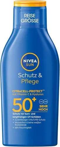 Nivea Sun Sonnenschutzlotion SUN Schutz & Pflege Sonnenlotion LSF 50+, Vitamin C & Hyaluron