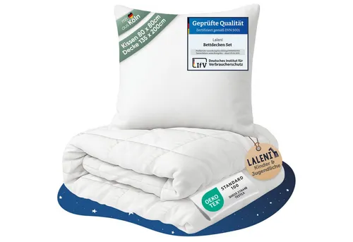 Laleni Babybettdecke Baby Bettdecke und Kissen Set - OEKO-TEX zertifiziert, Baby Decke und Kissen Set - waschbare Kinderdecke