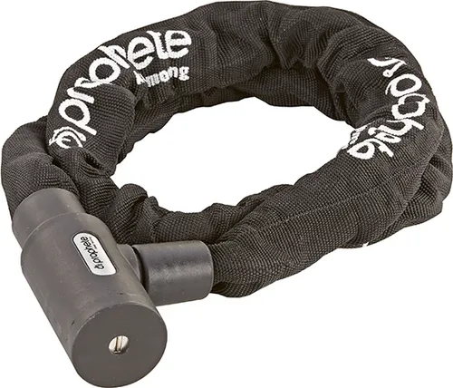 Prophete Fahrradschloss 6196, Kettenschloss, 120cm, Sicherheitslevel 6 - Fahrradschloss mit 120cm Länge und Sicherheitslevel 6, aus gehärtetem Stahl, schützt vor Lackschäden und bietet ein einfaches Öffnen mit Wendeschlüssel. Lieferung inklusive 2 Schlüsseln, einer mit LED-Beleuchtung.