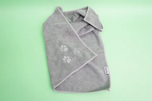 Karlie Trockentuch 50x80 cm Handtuch Microfaser grau für Hund o. Katze - 1 Stück