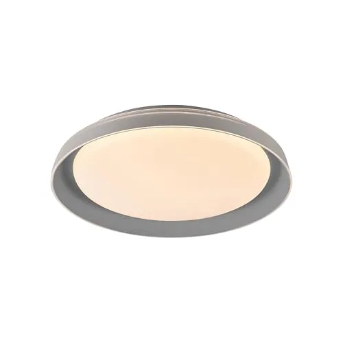 SellTec LED Deckenlampe rund 43cm - dimmbar mit Memory-Funktion - Deckenleuchte in zeitlosem grau, dimmbar per Lichtschalter mit 3 Stufen und Speicherfunktion für angenehmes warmweißes Licht (3000K). Ideal für Wohnzimmer, Schlafzimmer und mehr!