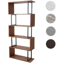Bücherregal HWC-A27 - Modernes Standregal in Wildeiche-Optik - Regal in Wildeiche-Optik mit 5 Ebenen und 3D-Struktur, ideal für Bücher und Deko. Bietet viel Stauraum und setzt elegante Akzente in Ihrem Wohnzimmer.