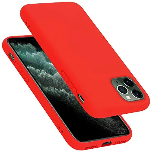 Cadorabo Hülle kompatibel mit Apple iPhone 11 PRO MAX Hülle Silikon Handyhülle für iPhone 11 PRO MAX Case aus flüssigem Silikon- Kratzfeste und stoßfeste dünne TPU Schutzhülle - Liquid ROT