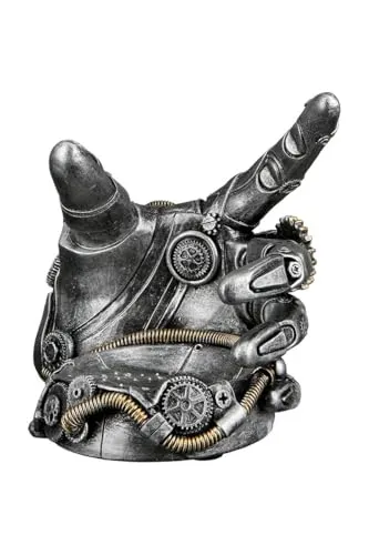 Brillibrum Design Steampunk Flaschenhalter Deko Figur Hand Mechanical Skulptur Zahnrad Dekoration Industrial Steam Punk Kunst Figur (Flaschenhalter/Variante 21)