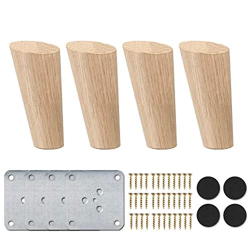 La Vane 4 Stück Massivholz Möbelfüße 15cm