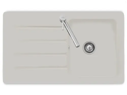 Villeroy & Boch Architectura 50 - 3350 01 SM Steam Keramikspüle - Elegante Einbauspüle mit Handbetätigung, ideal für Unterschränke ab 50 cm. Maße: 86 x 51 cm, pflegeleicht dank ceramicplus-Beschichtung.